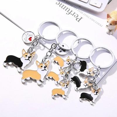 Drăguț animal câine metal PET breloc Welsh Corgi câini breloc geantă farmecul minunat breloc auto breloc suport accesorii cadouri