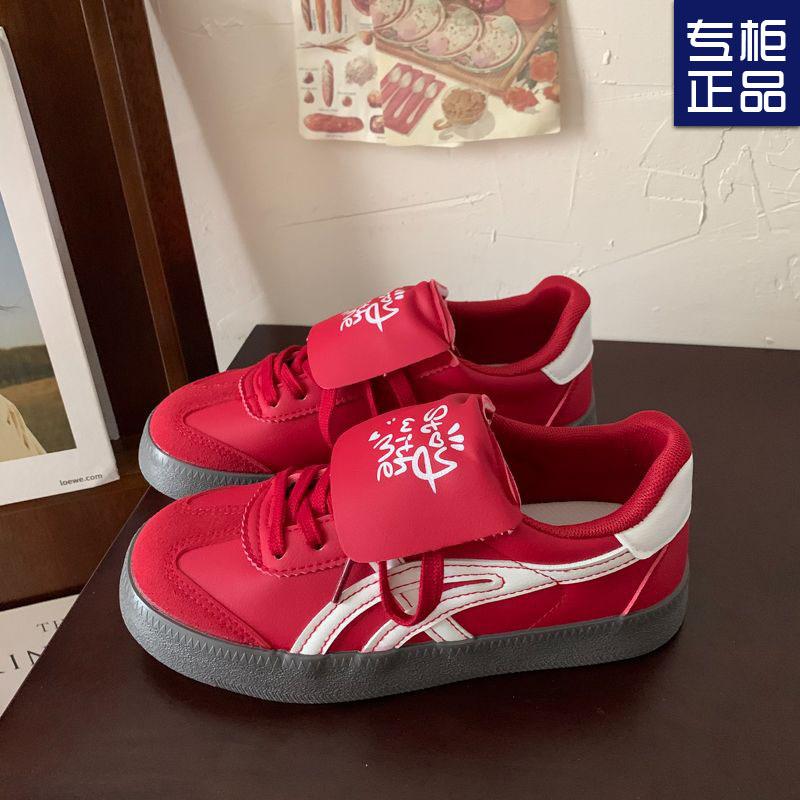 Cream Dexun Puff Shoes Female Students Versatile Year New Niche Casual Flat baseplate Shoes