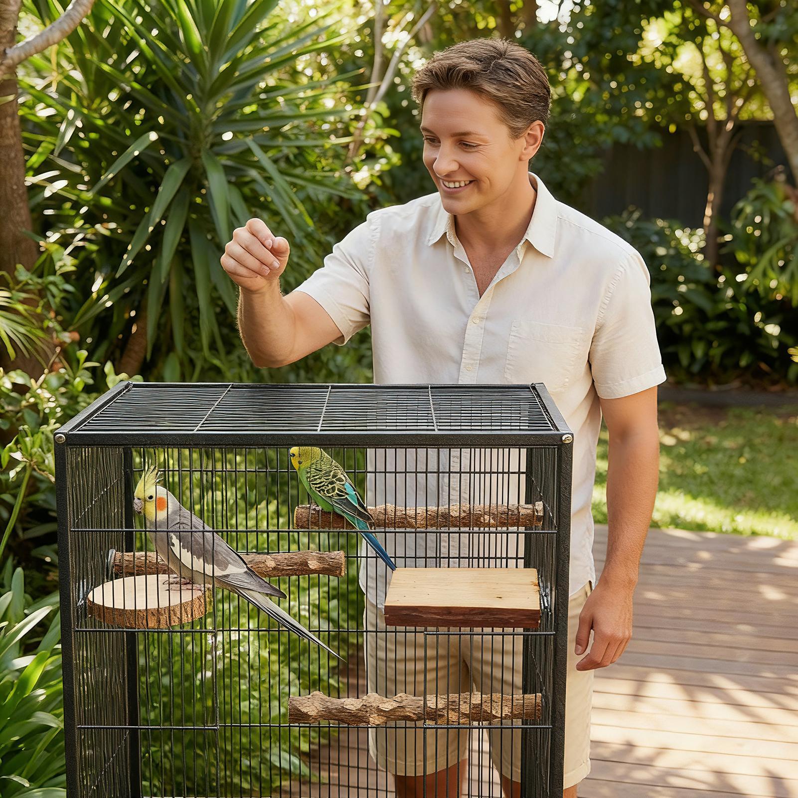 Bird Perch 6 Pieces Wooden Anti-Slip Climbing Toys Macaw Perch Stand Bird Accessories For Macaw Cockatiel Lovebird Finch Conure China Mainland