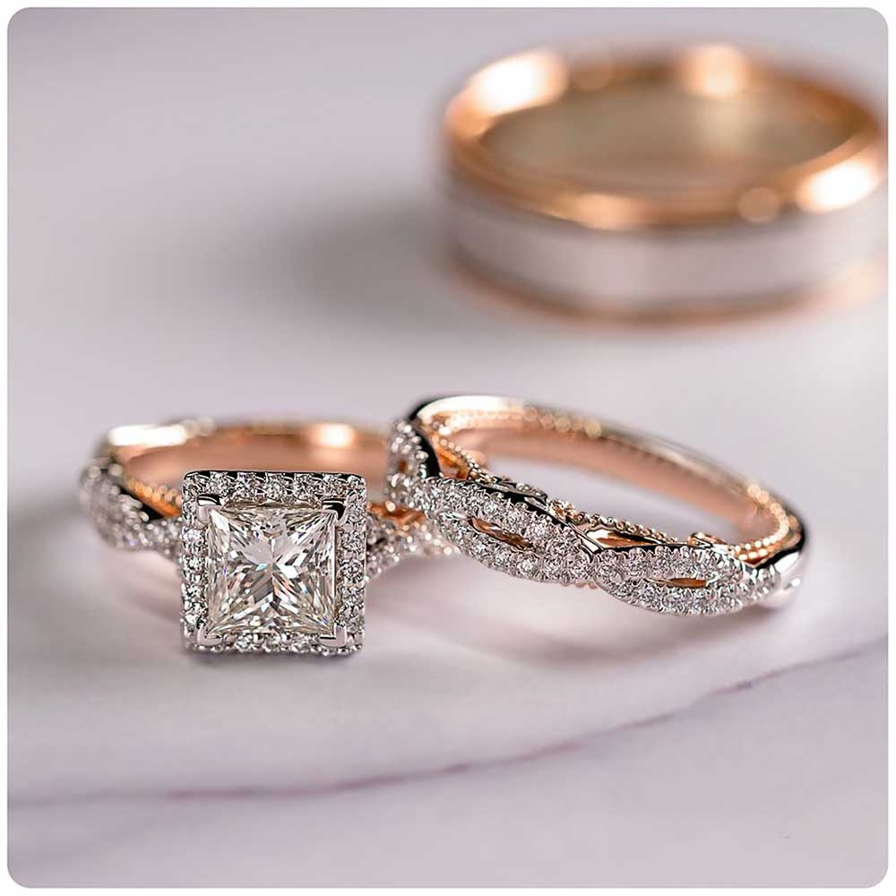 Trendy Wedding Set Rings for Women Luxury Stackable Lady Finger Jewelry Accessories Valentine's Day Gift  Men Rings