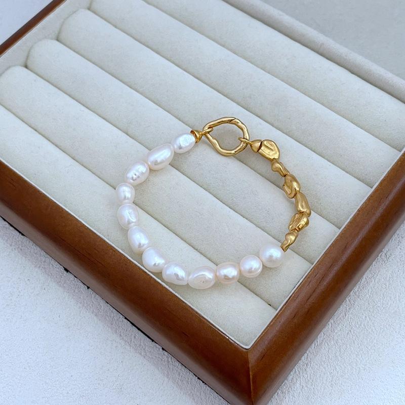 Meier Изысканный набор браслет и колье из неровного пресноводного жемчуга в стиле барокко