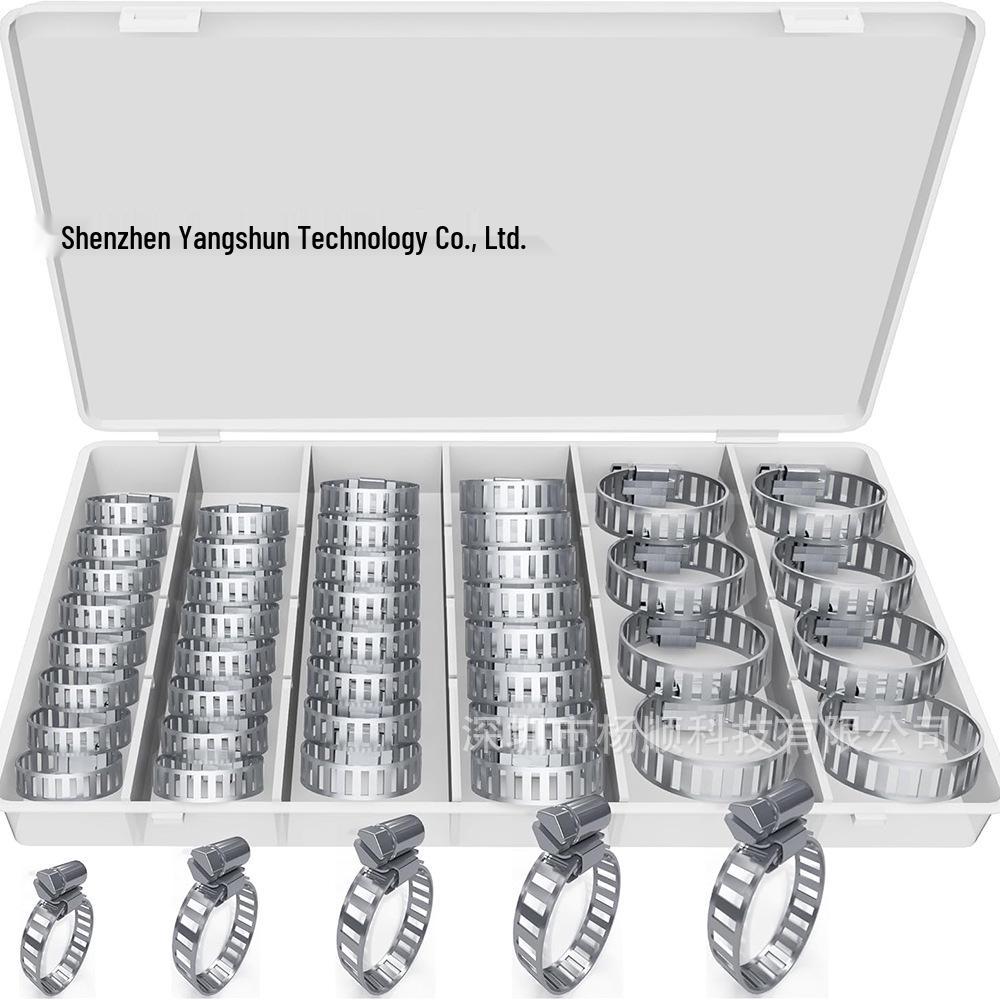 

40-Pc Set of 201 Stainless Steel American Style Hose Clamps (6-29mm)