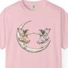 Moon Fairies Dancing On Crescent Moon T-shirt | Vintage Fairy Illustration