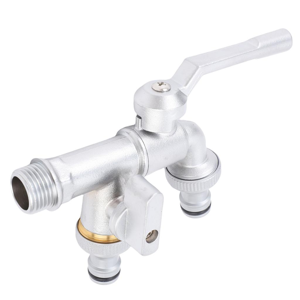 Doppelhahn Wasserhahn 1 2in Einlass 3 4in Auslass 1 in 2 Aus Messing Außenwasserhahn Schlauchverteiler