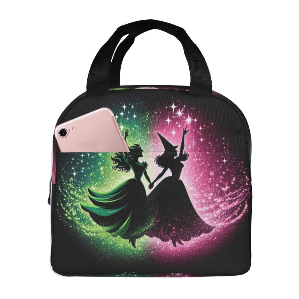 Elphaba und Glinda Wicked Das Musical Isolierte Lunchtasche für Damen Büro Kühlbox Thermische Lebensmittelbox Tragetasche Lunchboxen Behälter