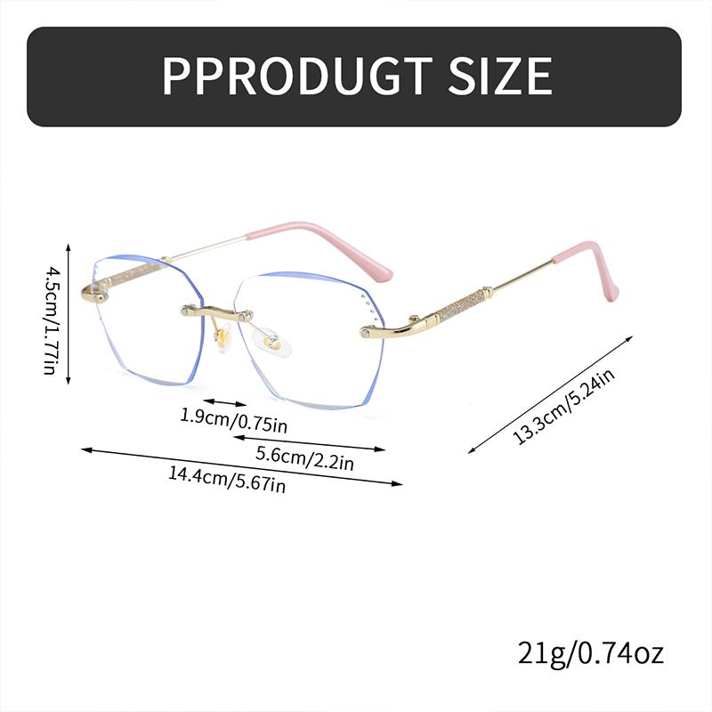 Rimless Square Reading Glasses Blue Light Blocking Computer Eyeglasses Fashion Reader Women Men Eyewear