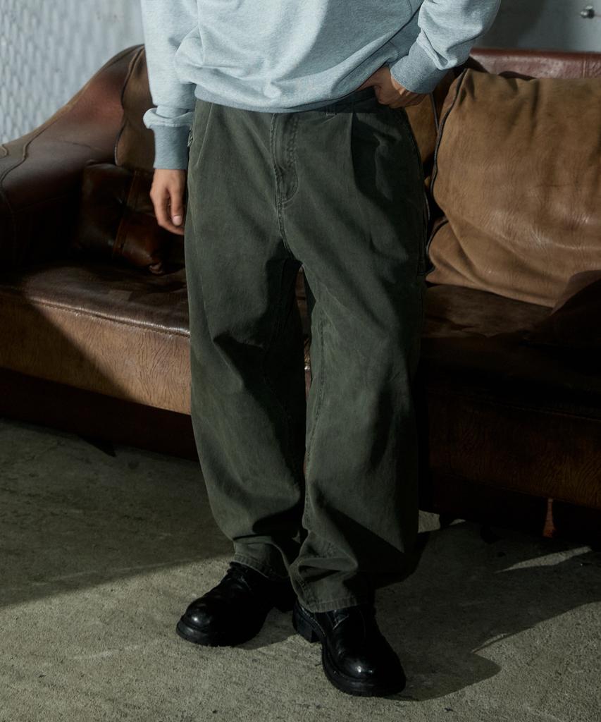 MAGOODGAN Karoon 4217 Washed Balloon Wide Fit Khaki Chino Pants