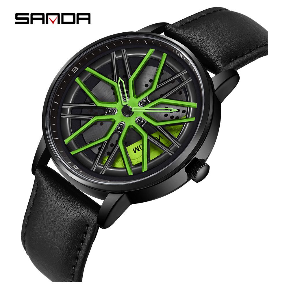 Sanda Meilleure Vente 1088 Montre pour Adolescent: Personnalisé, Cadran Rotatif 3D, Tendance, Quartz Étanche.