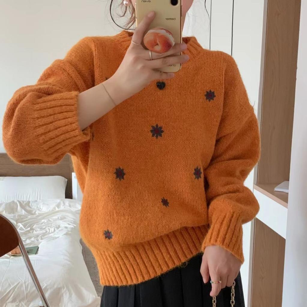 Leopard-print Colour-blocked Crew-neck Casual Jumper Autumn/winter Women's Knitwear Women's Pullover Long-sleeved Base Layer