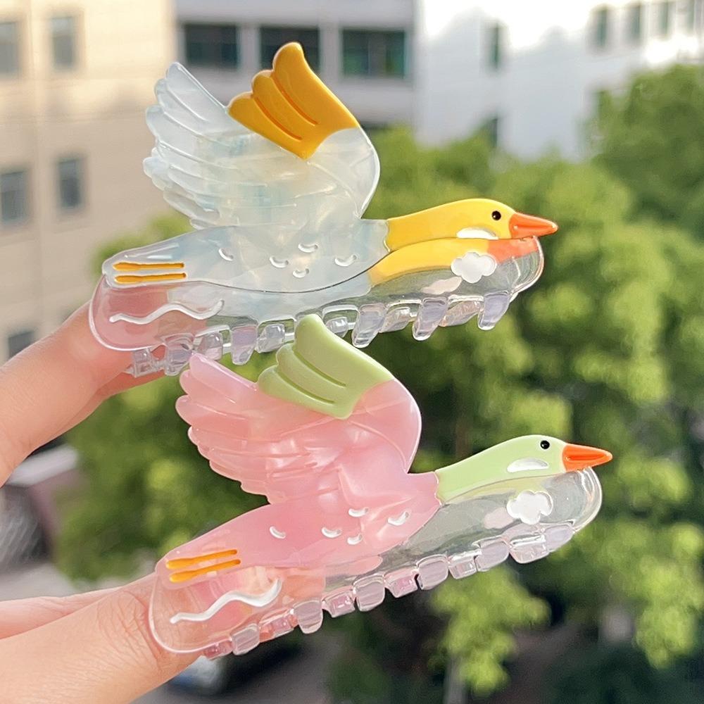 Cartoon Wild Goose Shark Clip Vintage Acetate Shark Clip Fashion Bird Hair Claw  Party
