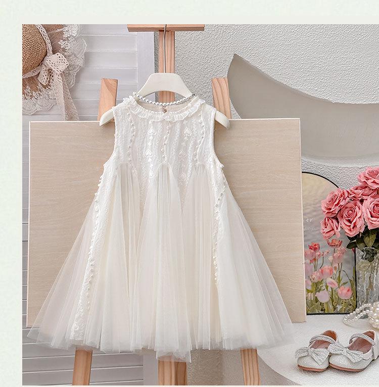 Sommer-Prinzessinenkleid für Mädchen 2025: Ärmelloses Mesh Geburtstagsoutfit