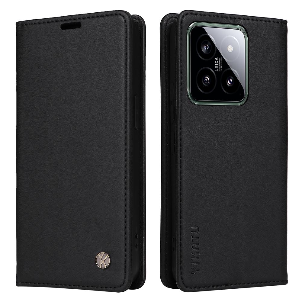 

YIKATU YK-001 for Xiaomi 14 Case Anti-drop PU Leather Wallet Phone Cover Black
