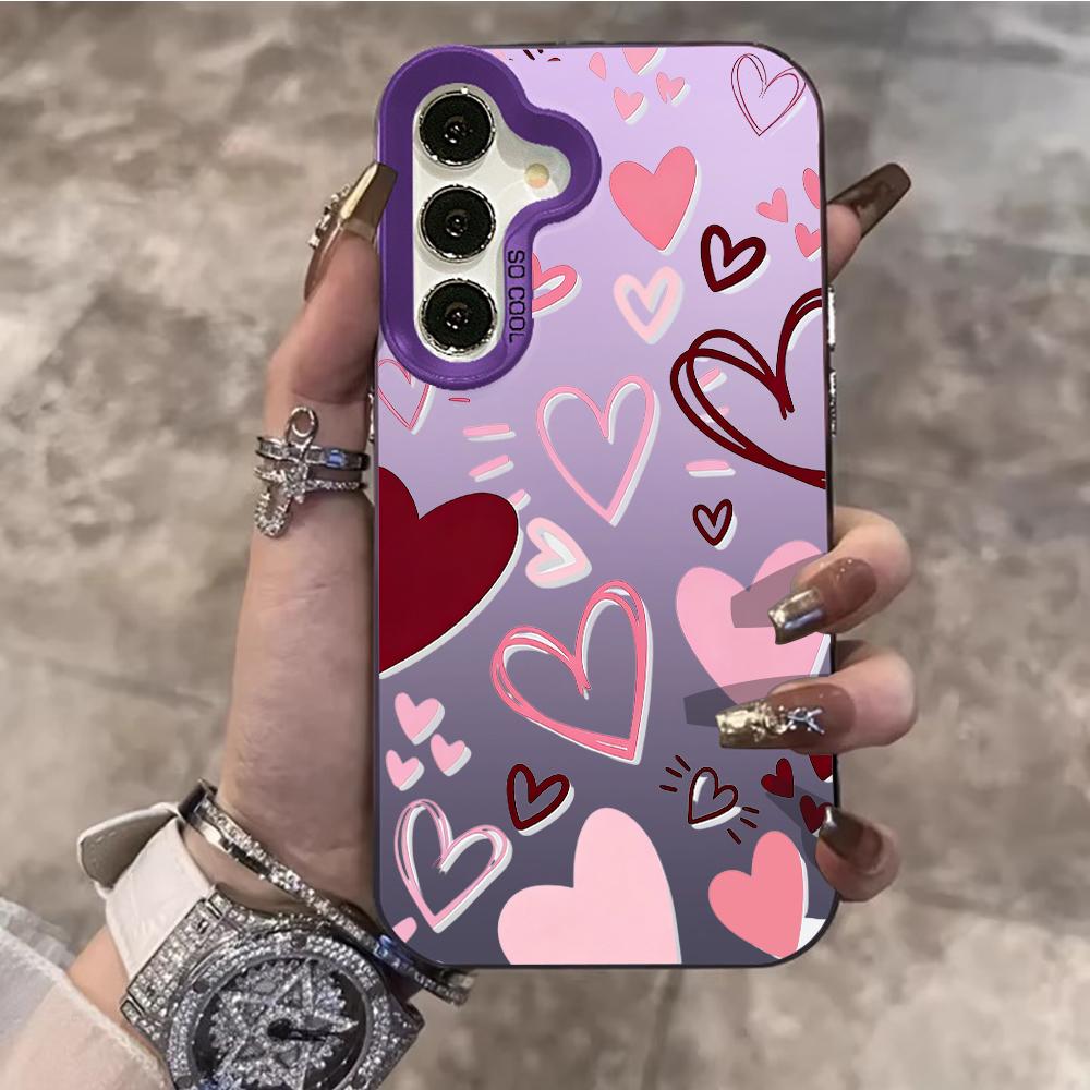 Modern Romance Hearts Design For Samsung Galaxy S26 S25 S24 S23 S22 Ultra Plus A56 A55 A54 A53 A36 A35 IMD Shockproof Case