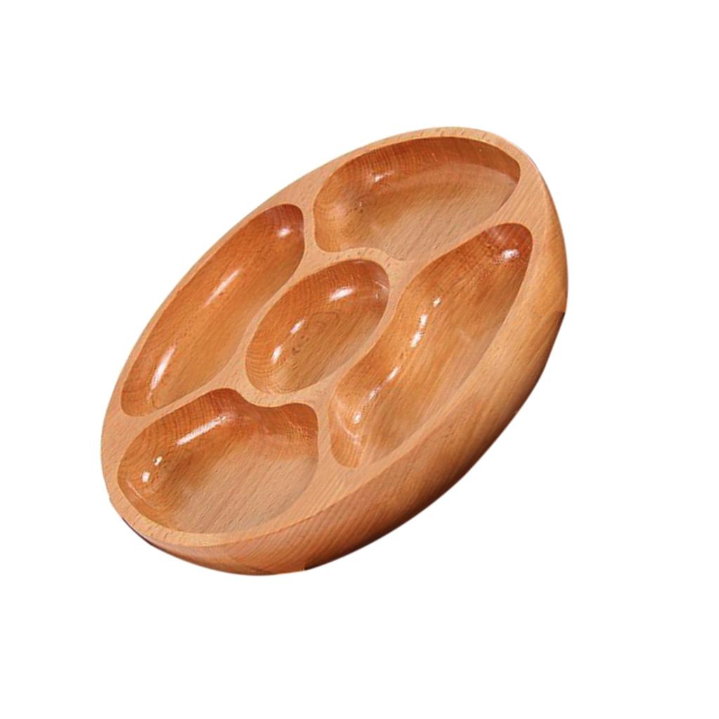 Beech Round Fruit Plate Containers Snacks Dinner 5 Apartment - 30cm