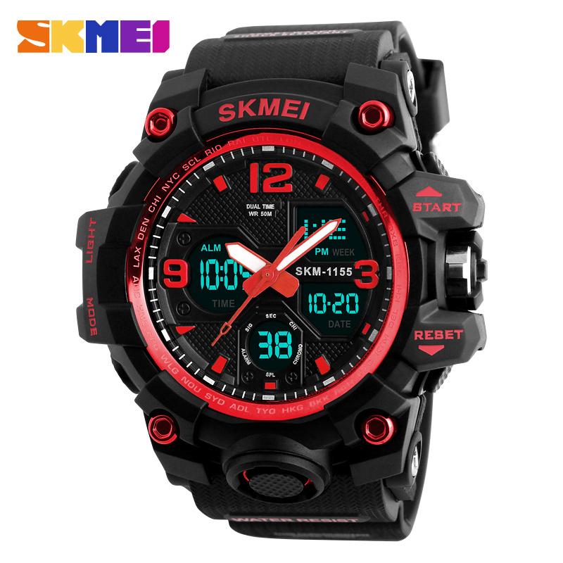 Skmei Fashion Sports Watches For Men Shockproof Waterproof Digital Wristwatches Men Watch 2 Time Chrono Male Reloj Hombre 1155B