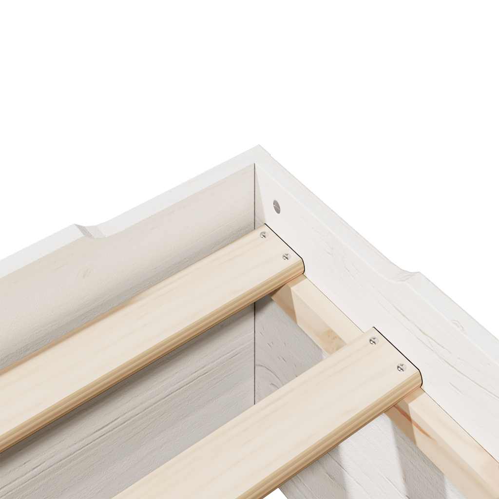Solid Wood Bed Frame without Mattress Stackable White 90x190 cm