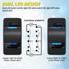 Joinfworld Momentary Rocker Switch Waterproof (ON)-Off-(ON) 3 Position Rocker Switch 12V 20A DPDT 7 Pin Blue LED Boat Switch Toggle for Automotive