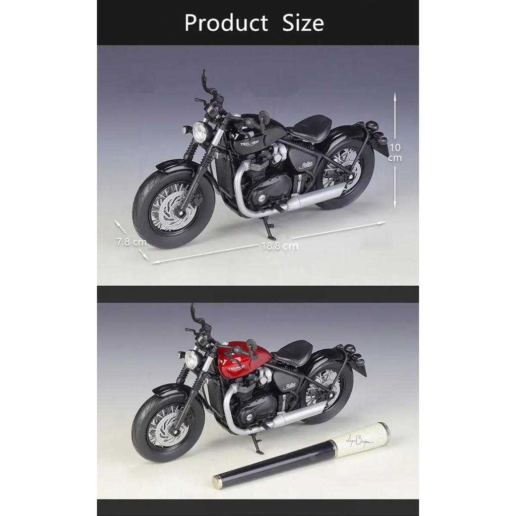 WELLY 1/12 Triumph Bonneville Bobber Alloy Racing Motorcycle Model Diecast Metal Street Motorcycle Model Simulation Kid Toy Gift