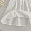 Girls' Korean Style White Flutter Sleeve Cotton Dress - Summer New Arrival Princess Dress