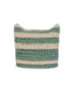 Bajal Square Label Striped Crochet Beanie Green