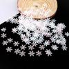 300Pcs 2CM Mini Snowflake Ornament Christmas Decorations Snowflakes Christmas Craft for DIY Craft Xmas Winter Party Table Decor