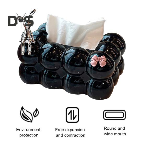 Tissue Box Storage Holder Large Capacity Spring Design Easy To Use Luxury Home Tissue Paper Organizer Desktop Decor