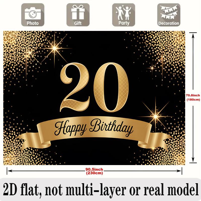20. Geburtstag Banner, Nummer Foto Kulisse Wanddekoration für Feier