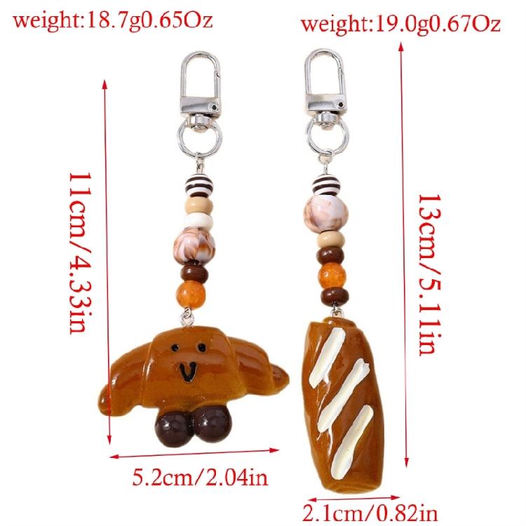 Bread Shaped Keyring Realistic Food Charm Fashionable Key Holder Fun Decoration For Backpacks Handbag