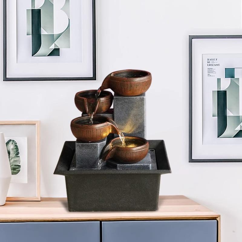 Feng Shui Small Desktop Fountain Water Ornaments Circulating Water Living Room TV Cabinet Hotel Office Decorations Opening Gift