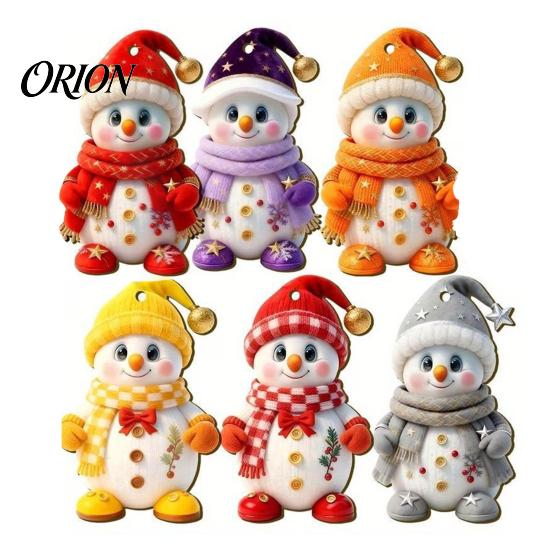 Snowman Pattern Holiday Decor Christmas Wooden Ornaments, 2D Flat Vintage Xmas Tree Hanging Farmhouse Style Decoration, Cute Winter Ornament for Tree,