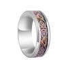 Kissmoon Stainless Steel 8mm Celtic Knot Multicolored Vintage Rings for Men Women Punk Gothic Promise Engagement Jewelry Gifts