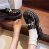 Cm dicksohlige erhöhende Leder-Kleinlederschuhe Damen neue kleine Muffin-Damenschuhe