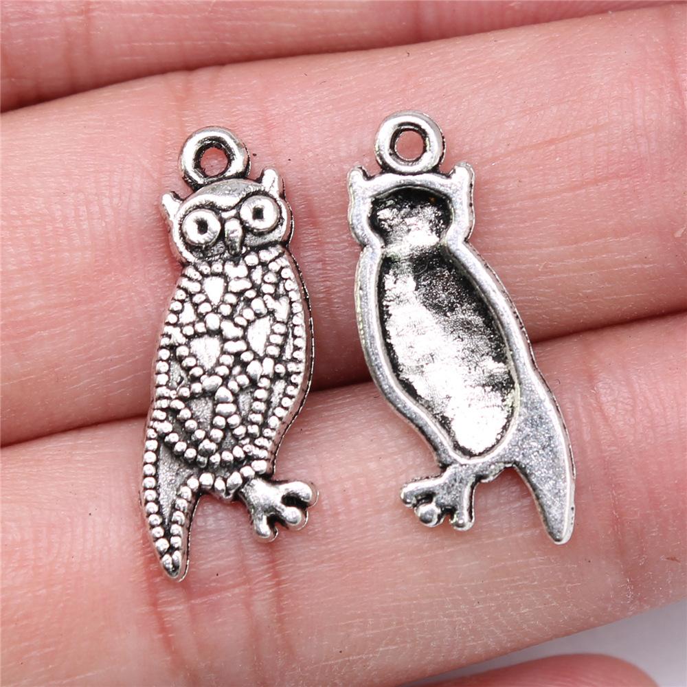20pcs Owl Charms Antique Silver Color Owl Charms Pendants For Bracelets Small Owl Charms Making Jewelry