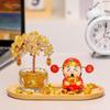 Mini God of Wealth Resin Figurine, Chinese Feng Shui Desktop Ornament, Lucky Fortune Statue for Home Office Workstation Tabletop Decor & Gift