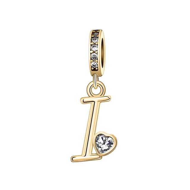 New Metal Rose Gold Light Two Tone 26 Letter English Pendant Charm Fit Ideal for Bracelets Necklaces Make your own Accessory Accessories Elegant