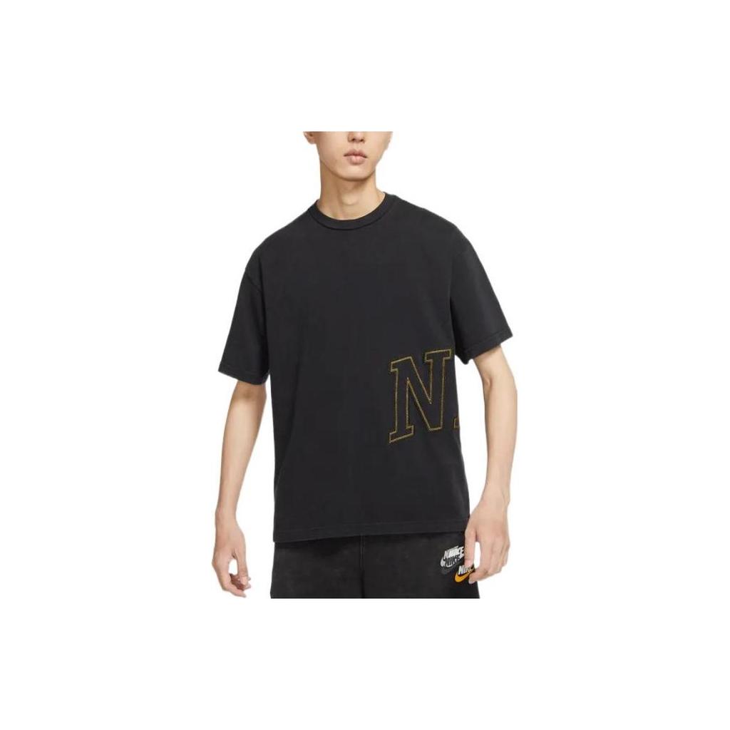 Nike Logo Crew Neck Pullover Short Sleeve T-Shirt Men Tops Black DX5836-010