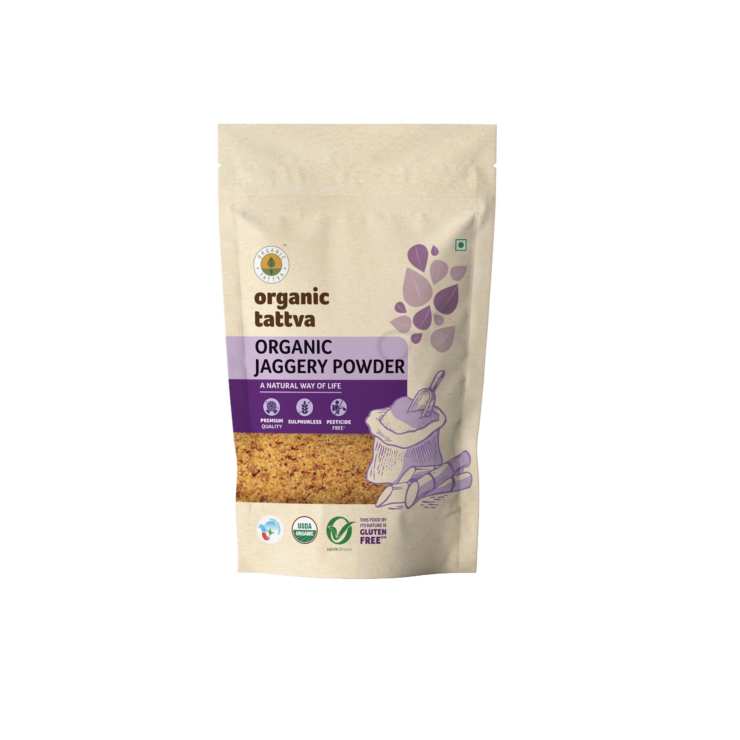 Organic Tattva Jaggery Powder 500gm | 100% Natural, Unrefined & Chemical-Free Sweetener | Healthy, Sugar Alternative Jaggery Powder Organic for Coo