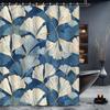 "Ginkgo Leaf Curtain - Water-Resistant, 12 Hooks, Machine Washable, All-Season, Plant Theme