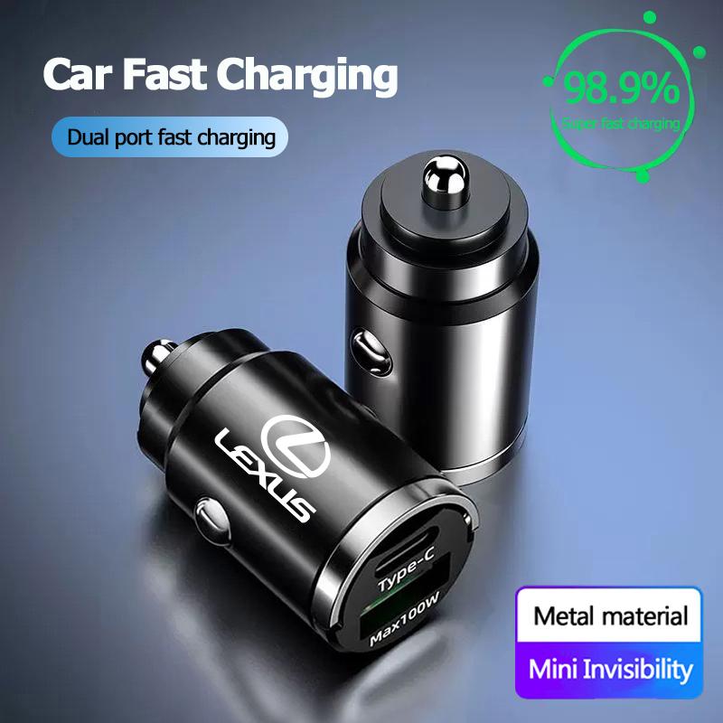 JEQS5 Car Charger USB Type-C Fast Charging Power Adapter For Lexus F SPORT ES RX NX LS UX LM LX GX LC RZ IS CT GS RC HS SC TX LBX IS30