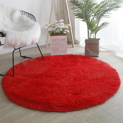 Tappeto rosso rotondo morbido e soffice tappeto solido multicolore cerchio tavolino tappeto peluche tappeti per bambini camera shaggy tappetino da gioco carino