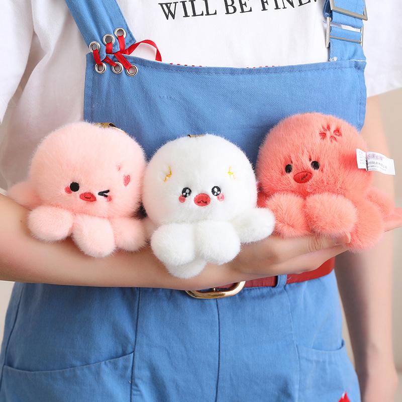10CM Cute Octopus Plush Pendant Toys Soft Stuffed Sea Animal Doll Kawaii Octopus Keychain Bag Decoration Small Holiday Gifts