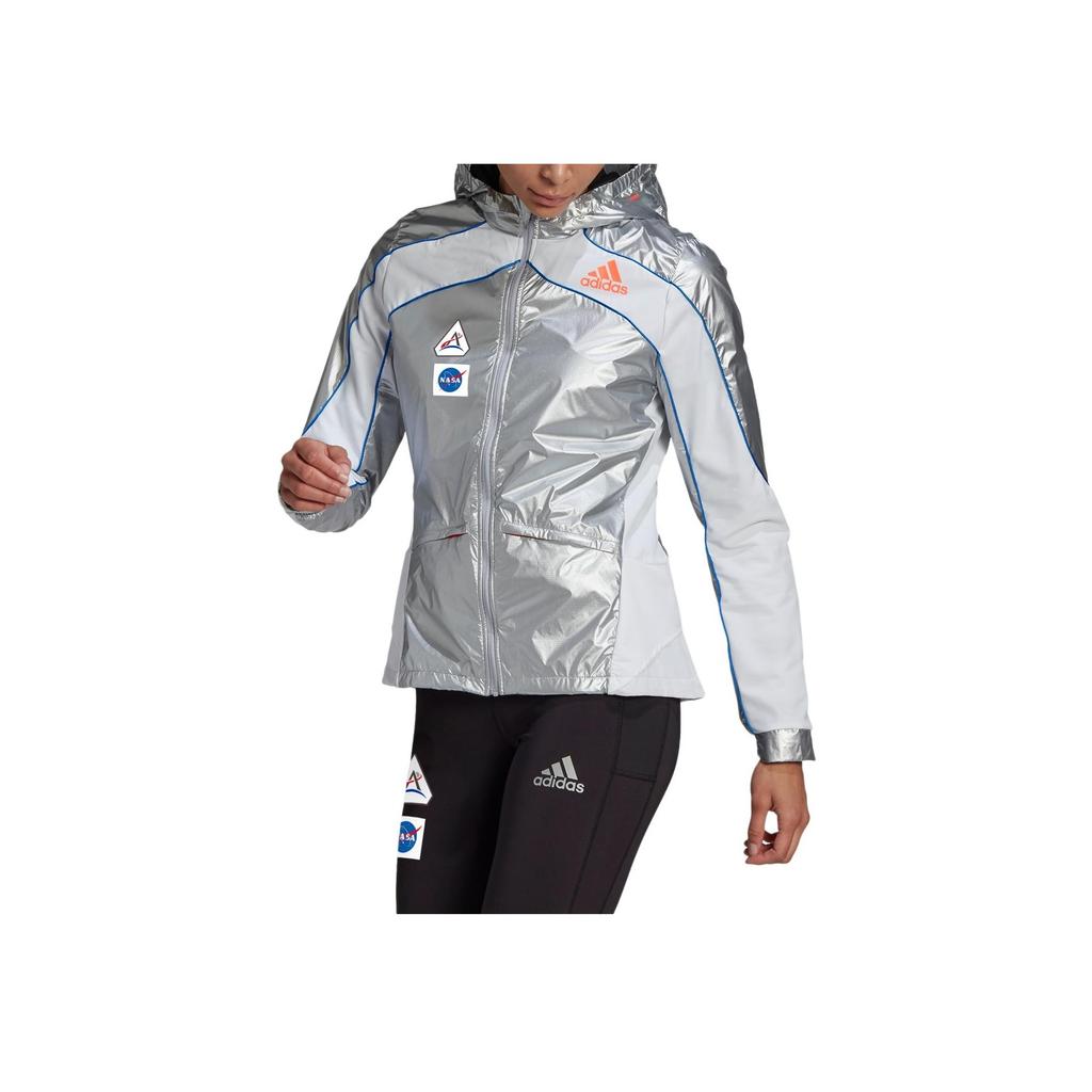 Adidas Space Jacket Running Hooded Outerwear Damen Oberbekleidung Dunkel-Silber-Metallic GN4269