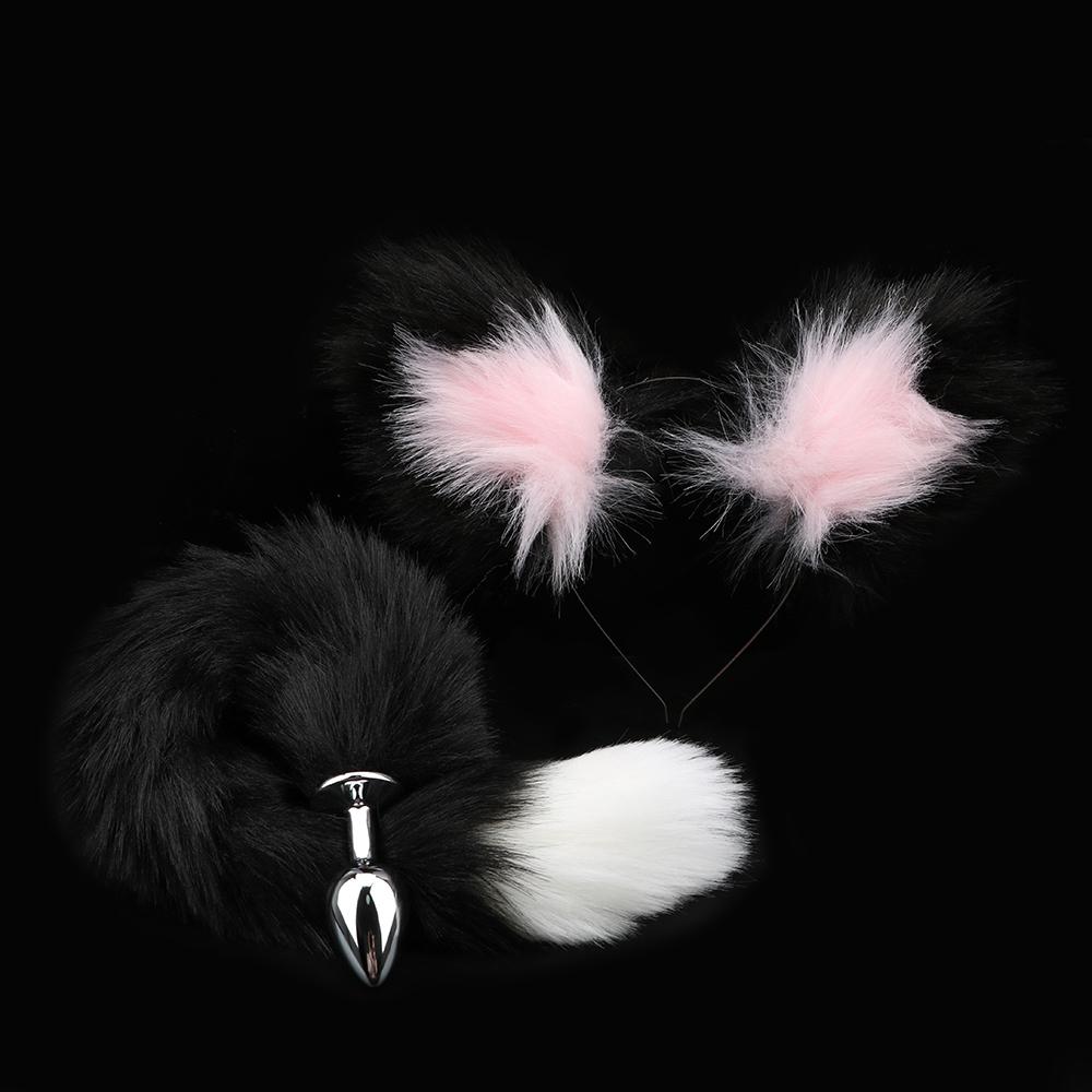 Prostate Massager Adult Games Sex Toys For Women Men Couples Smooth Touch Anal Plug With Cat Ears Headbands Fox Tail Metal Butt Plug