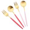 20 stk matt rødt gull servisesett vestlig rustfritt stål bestikk Kniv kakegaffel Teskje Bestikksett Kjøkkenservise Sølvtøy