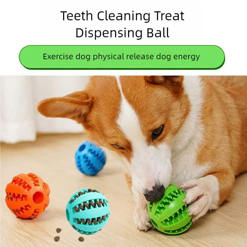 Dog Latex Molar Ball Elastic Bouncy Chew Toy Non Toxic Durable Bite Resist Leak Food Ball Teeth Grinding Oral Care Interactive