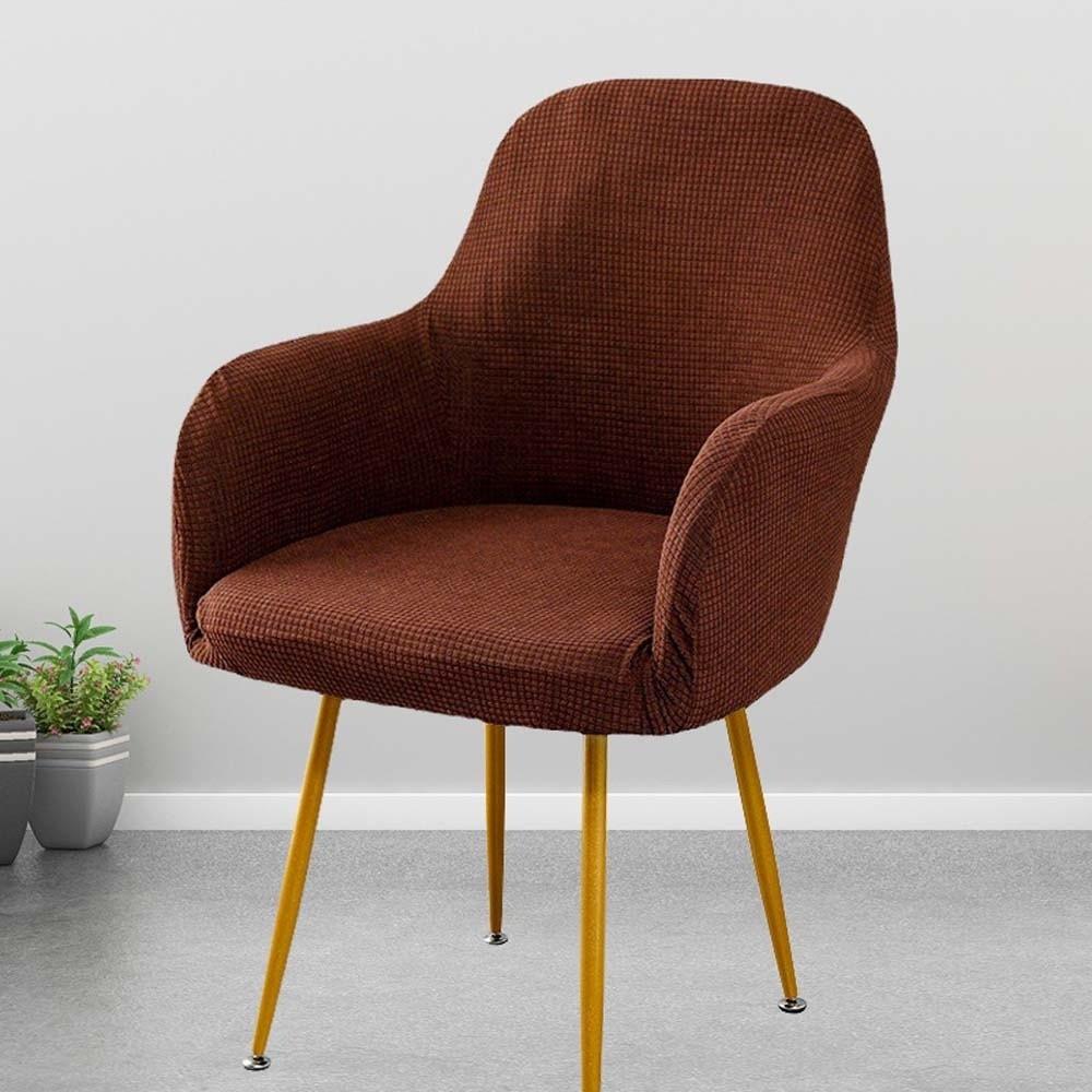 Elastic Solid Color Seat Protection Plaid Wear for Chairs Curved Chair Cover  Friends Party