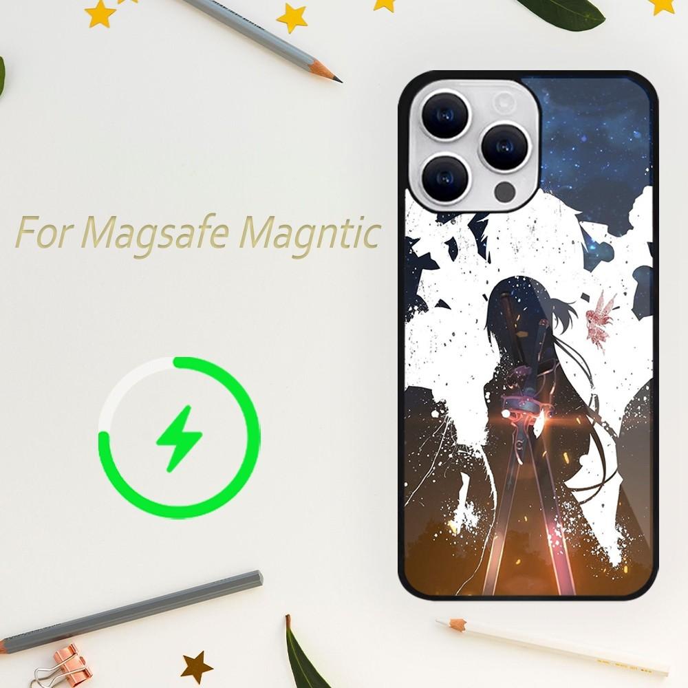 Bilibili Sword Art Online Anime Phone Case For iPhone 15 14 13 12 11 Plus Pro Max Magsafe Magnetic Wireless Charging