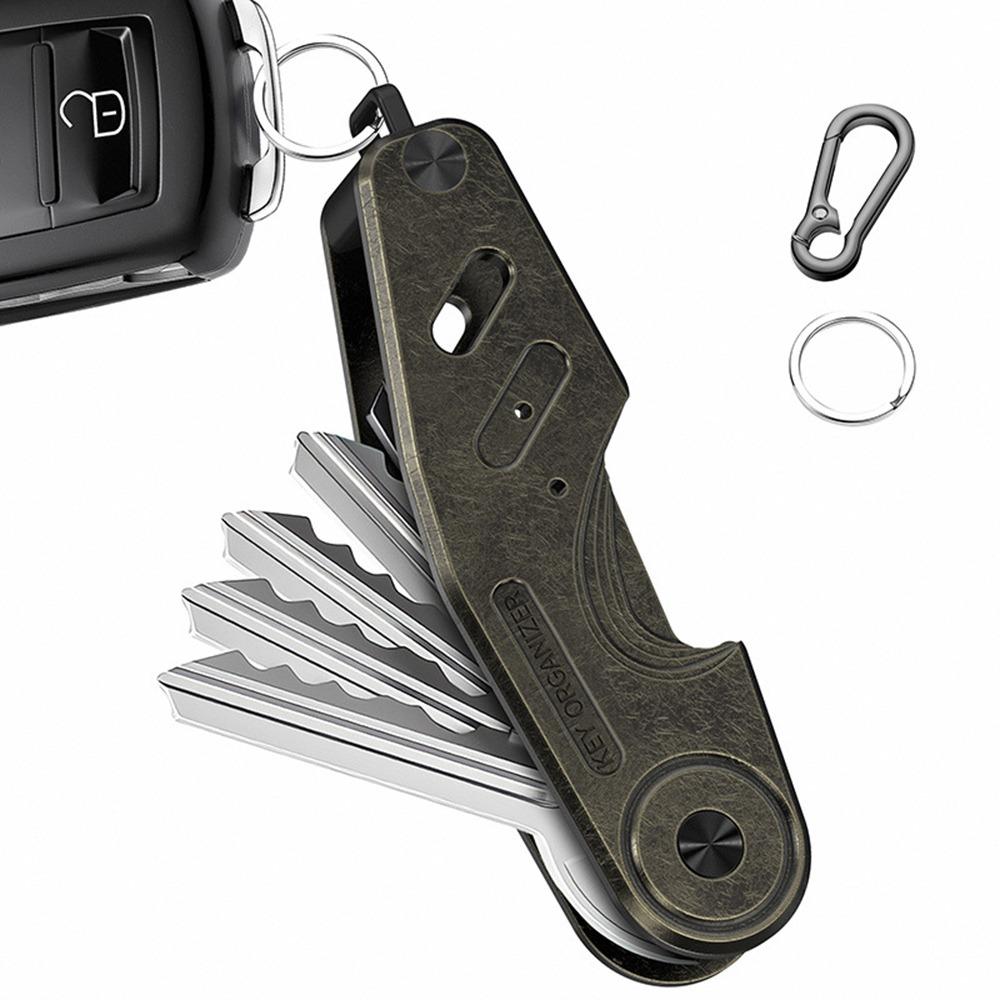 Smart Metal Key Organizer Compact Aluminum Alloy Key Case Holder Minimalist Holds 2-6 Keys Keys Bag