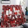 Paris Eiffel Tower Print Flannel Blanket, High quality Comfortable for All Seasons, Home Decor, Warmth and Comfort, Perfect for Christmas Gifts93