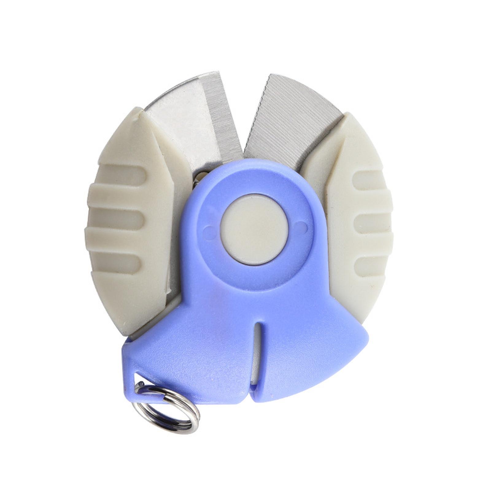 

Compact Round Fishing Scissors Stainless Steel Blades Portable Line Cutter Small Circular Design Lightweight Outdoor Tool with Safety Lock синий